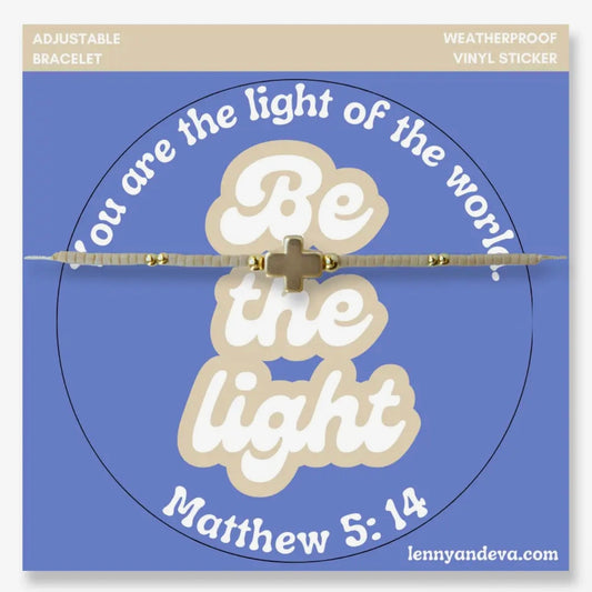Cross Bracelet +
Sticker | Be the Light Matthew 5:14