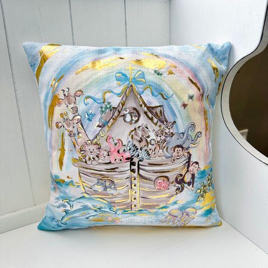 Pillow - Noah’s Ark Blue Bow