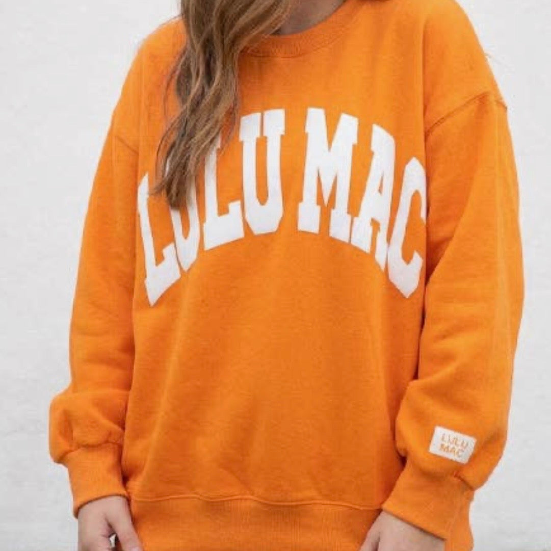 Lulu Mac Sweatshirt | Orange/White Puff