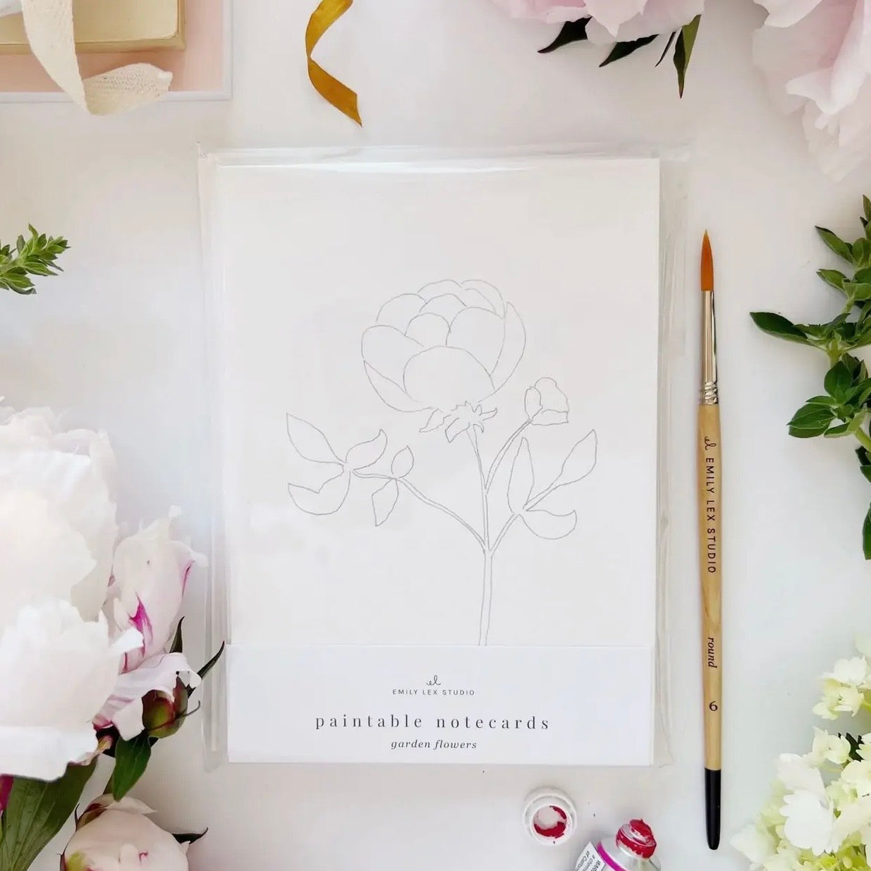 Paintable Watercolor
Notecard Set
 | Garden Flowers