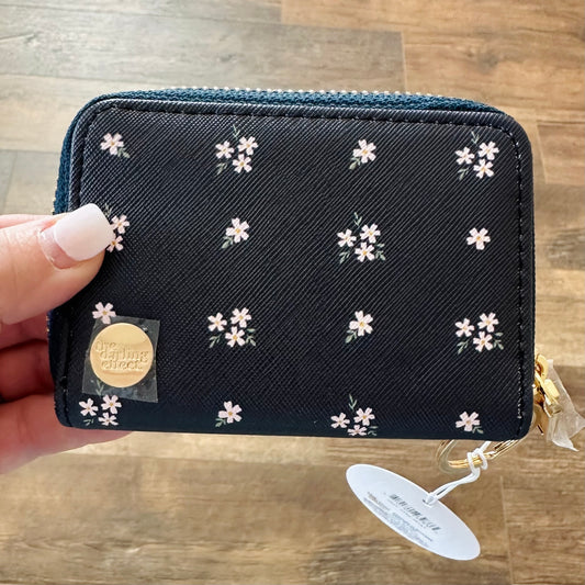 Keychain Wallet - Pretty Posies Navy