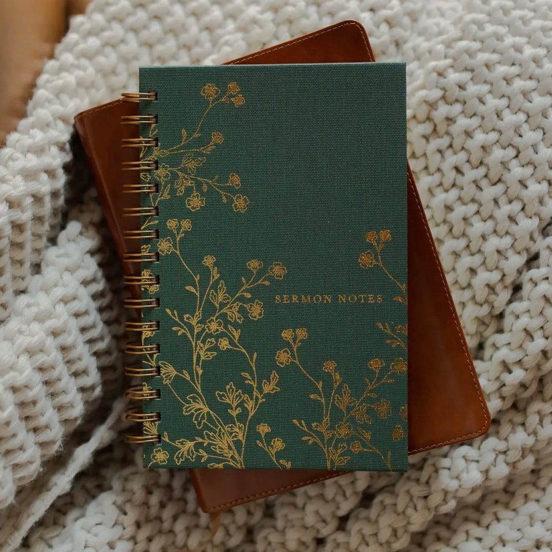 Sermon Notes Journal Green Floral