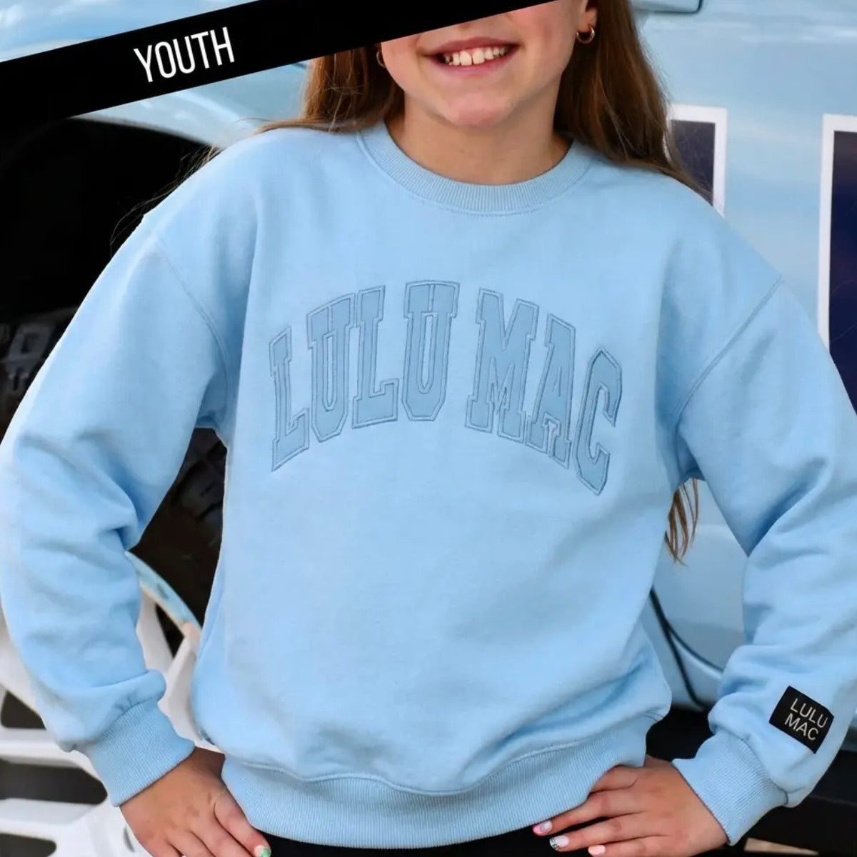 Lulu Mac Youth Sweatshirt | Light Blue
