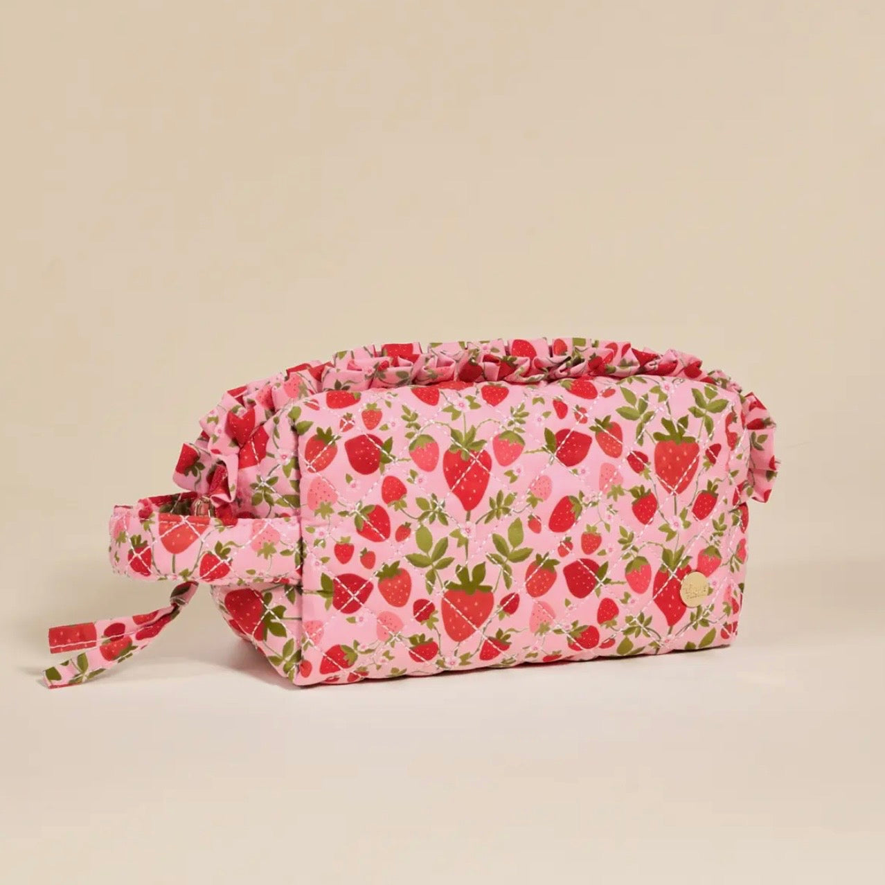 Essentials Quilted Cosmetic Pouch | Strawberry Fields