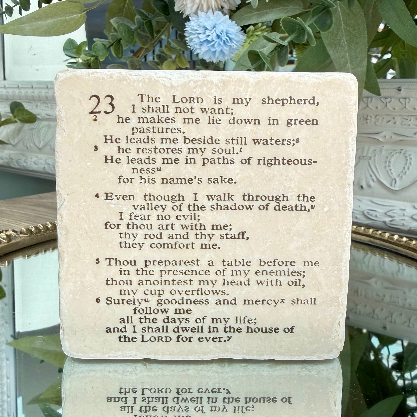 Scripture Stones | Psalm 23 | Coaster