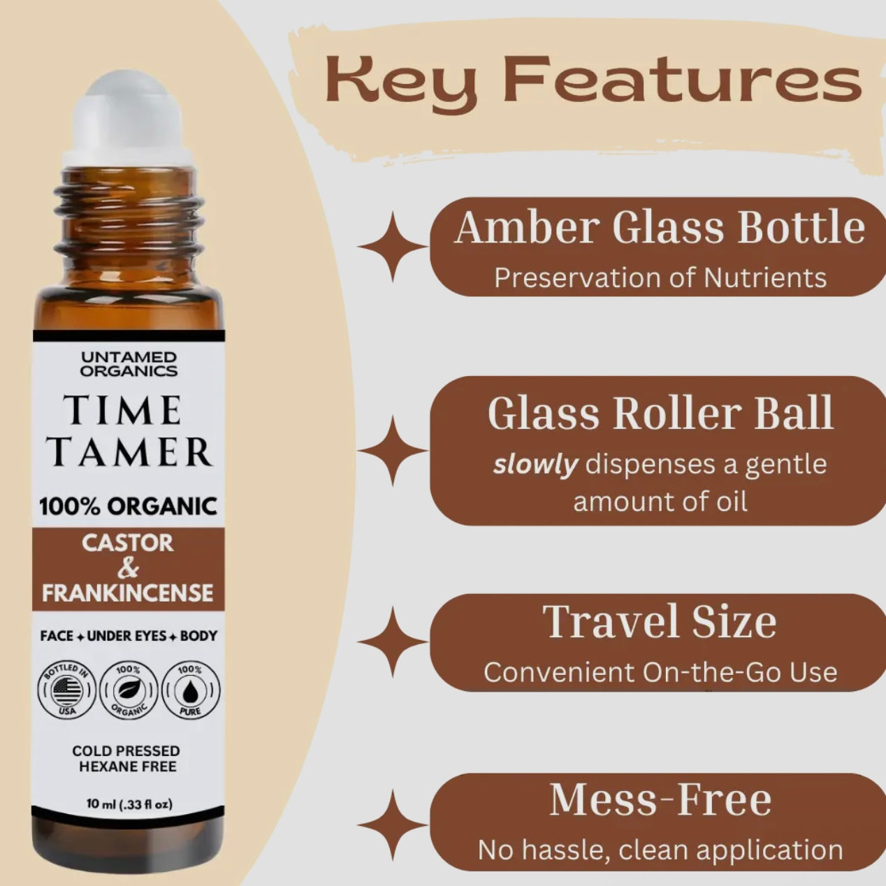 Organic Castor & Frankincense
Oil Roller