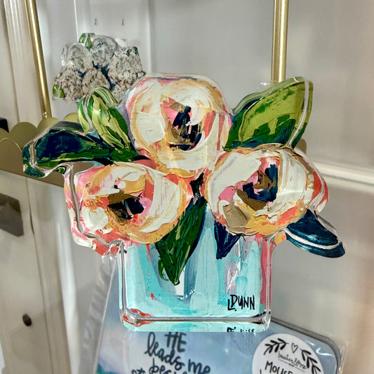 Acrylic Bloom | Bitty Pink and White Peonies