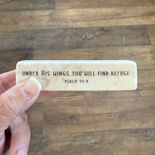 Scripture Stones | Under His Wings | Quarter