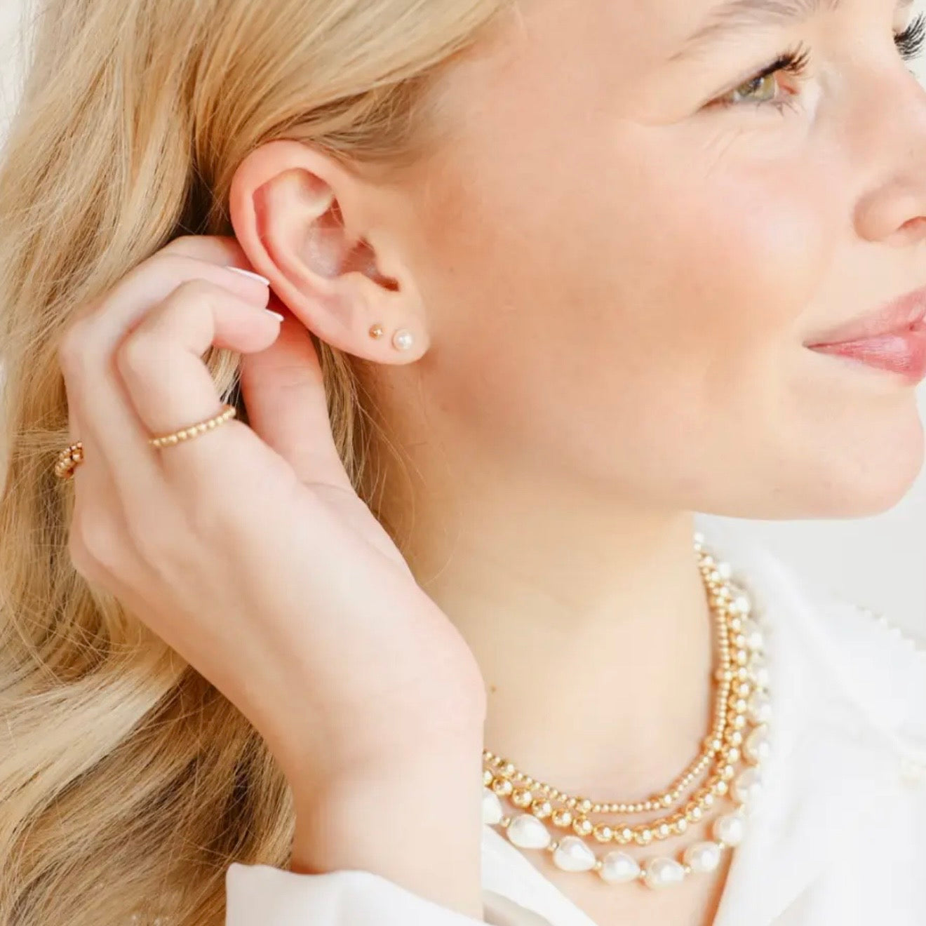 Beaded Blondes | 5MM Pearl Stud Earrings