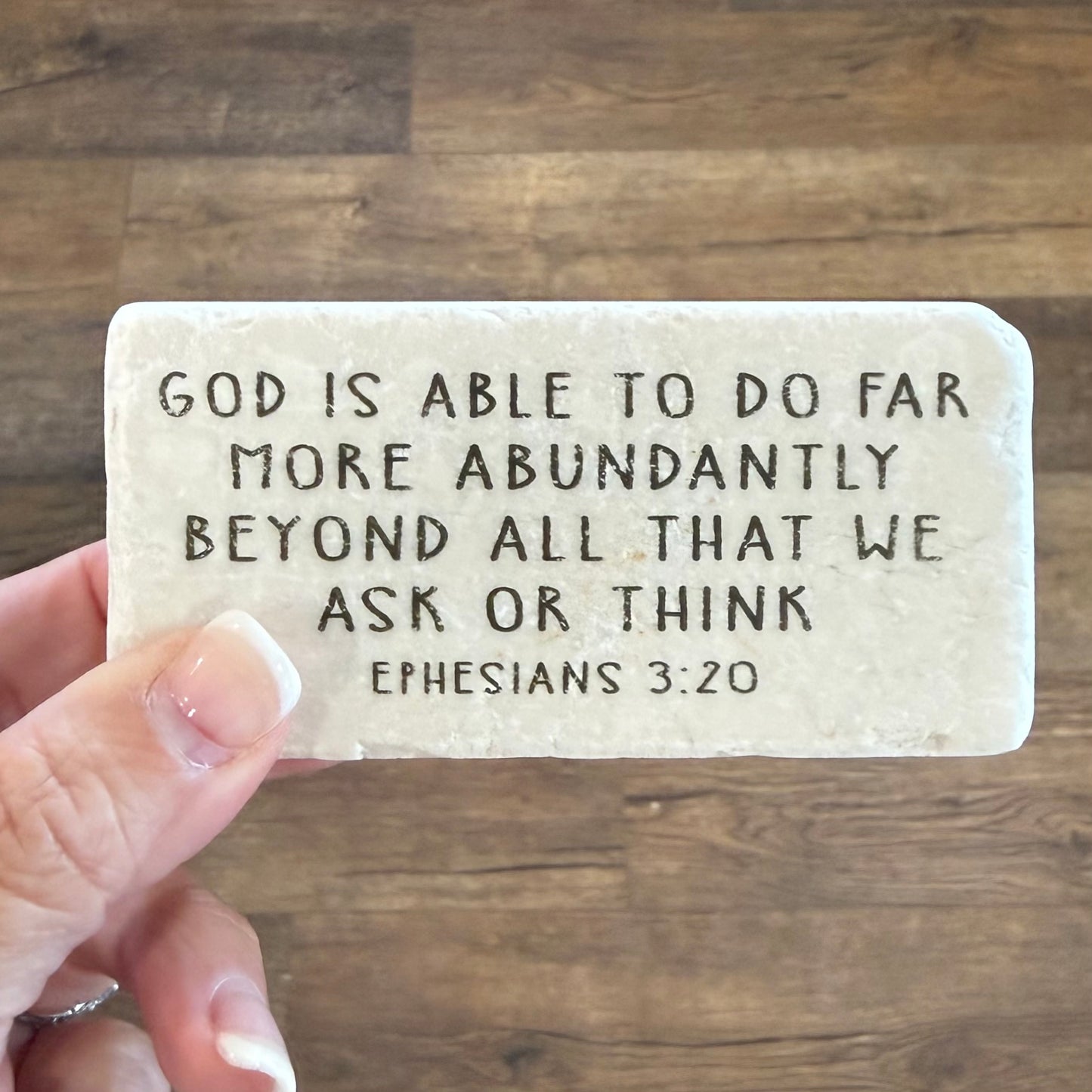 Scripture Stones | Ephesians 3:20 | Half Block
