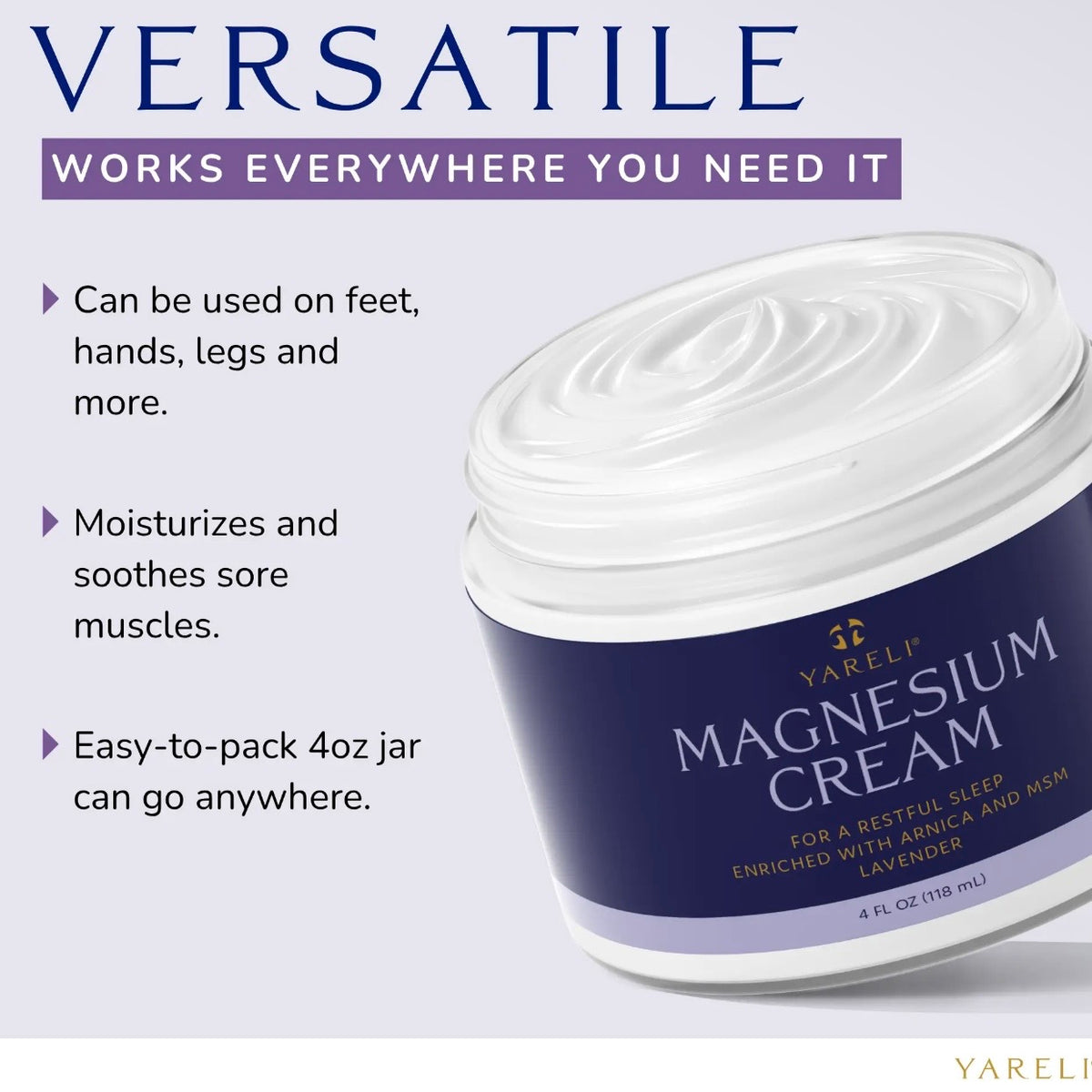 Dead Sea Magnesium Cream With Arnica & MSM | Lavender