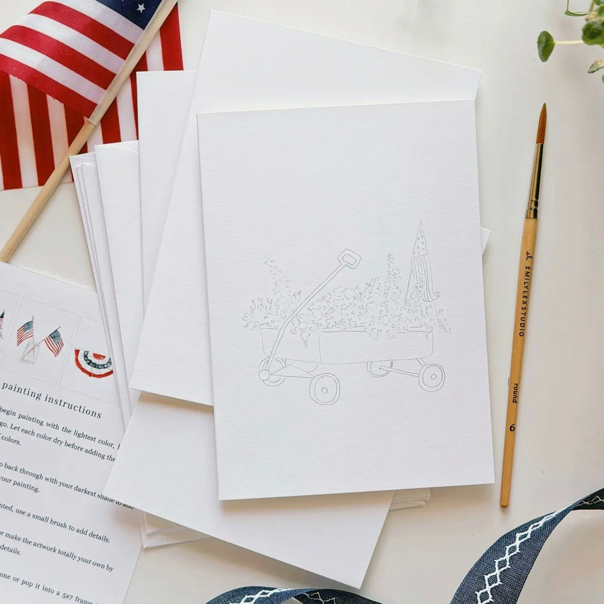 Paintable Watercolor
Notecard Set
 | Americana