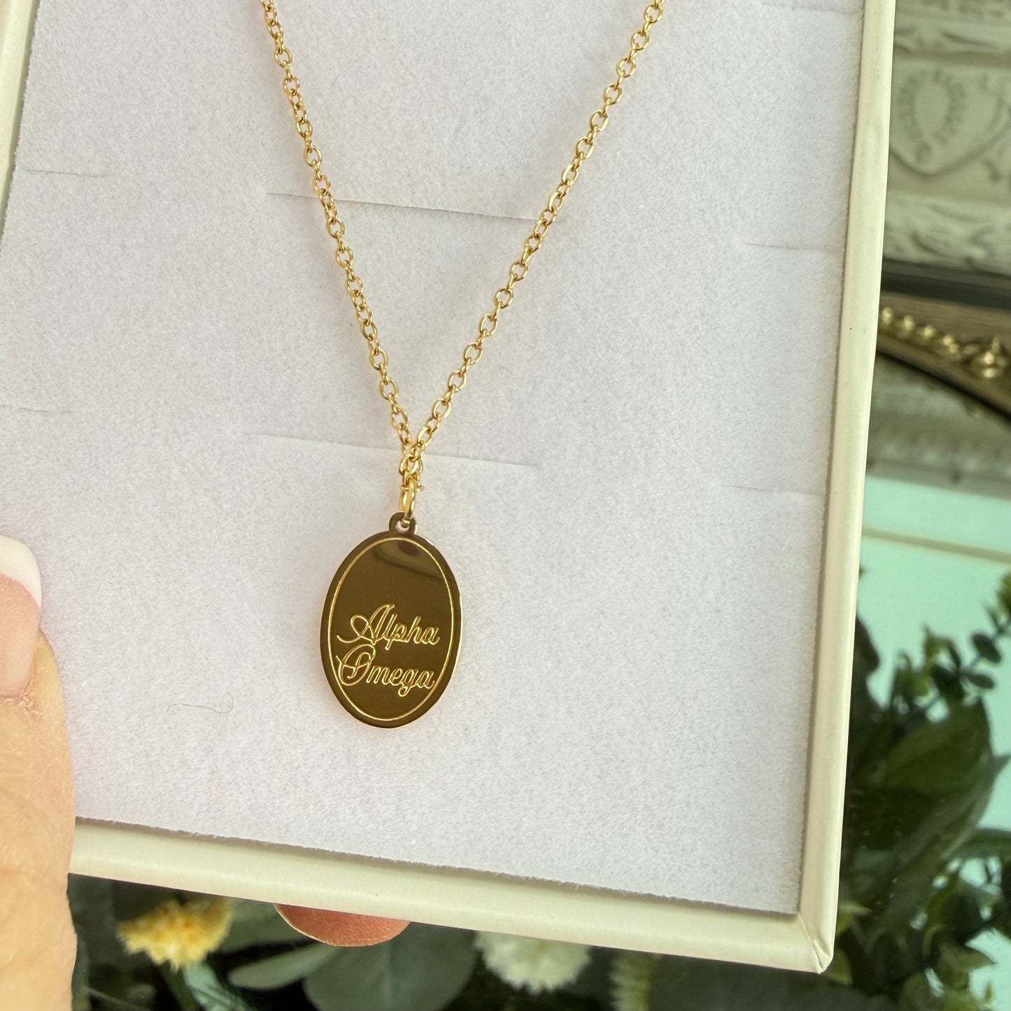 LoveStory Necklace | Alpha and Omega Symbol Revelation 1:8
