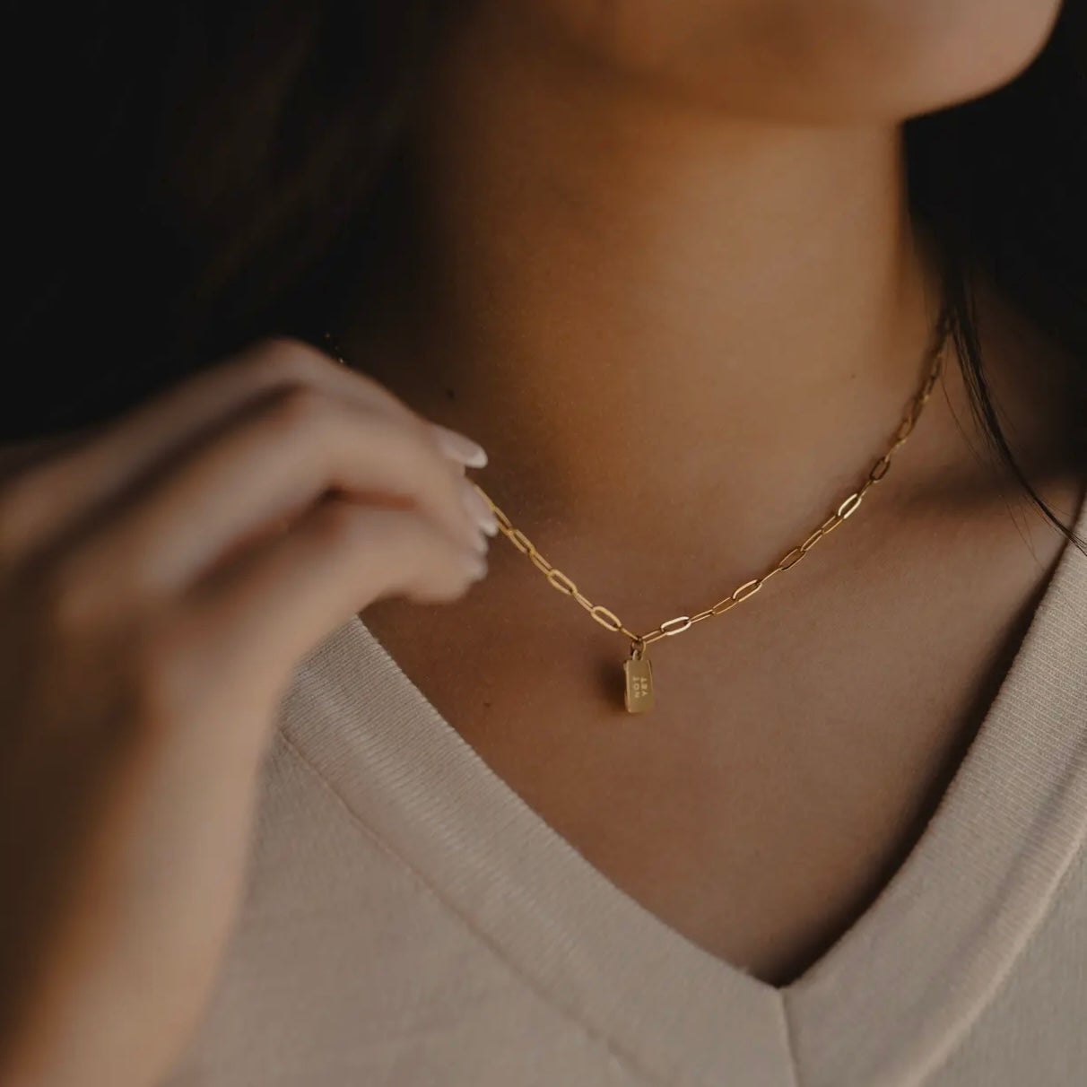 Mini Tag Necklace | Not Yet
