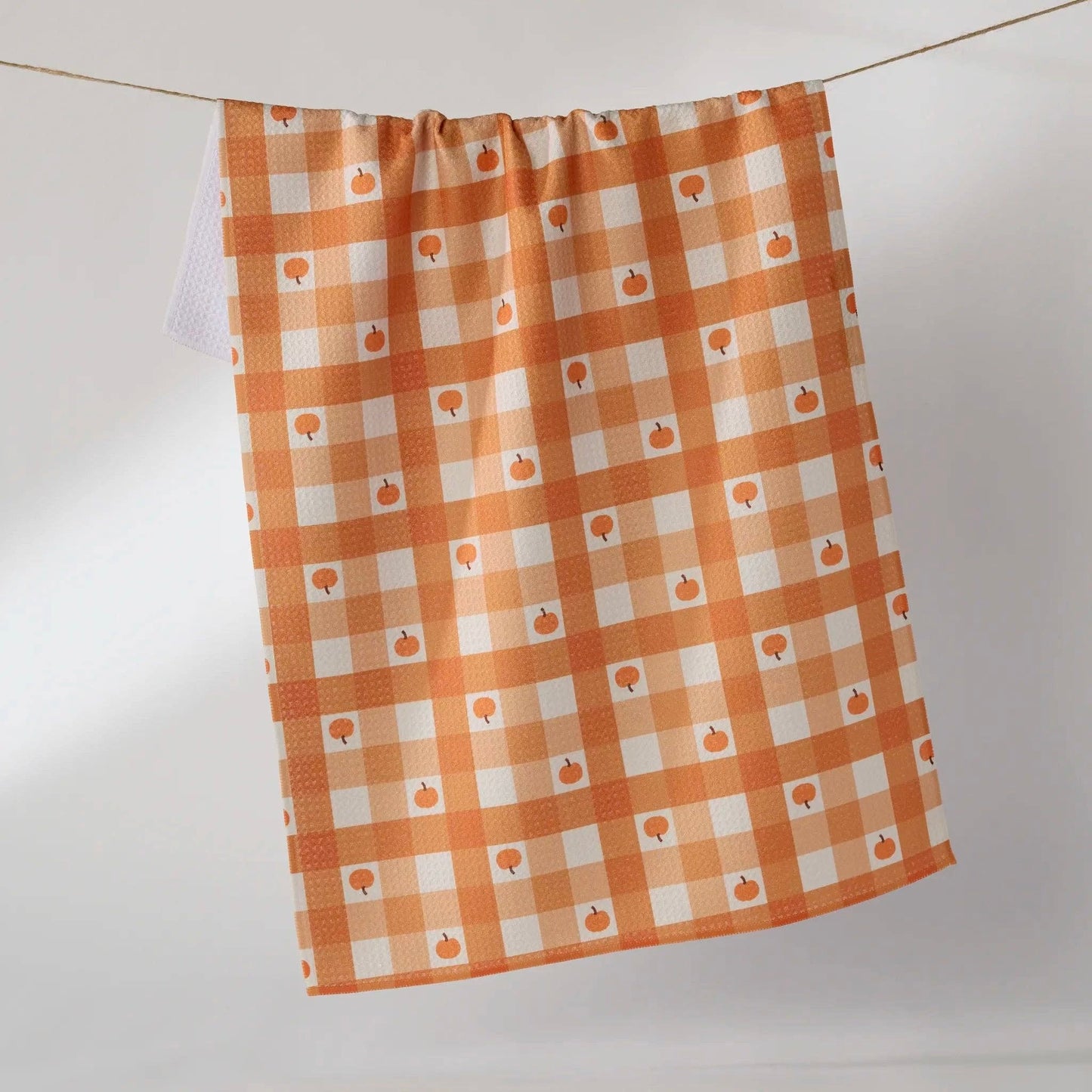 Geometry Dish Towel | Pumpkin Check