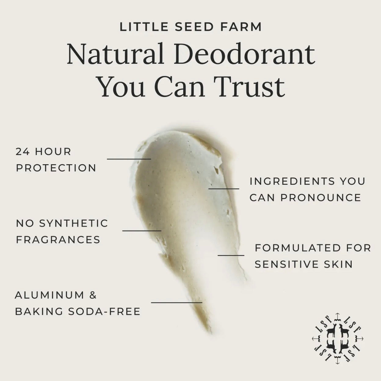 Little Seed Farm Natural Deodorant Cream | Vanilla Honey