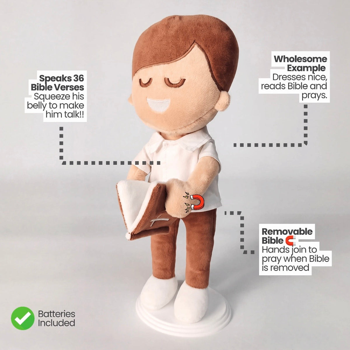 Bibleboy | Speaks 36 Bible Verses, Holds Bible, Prays
