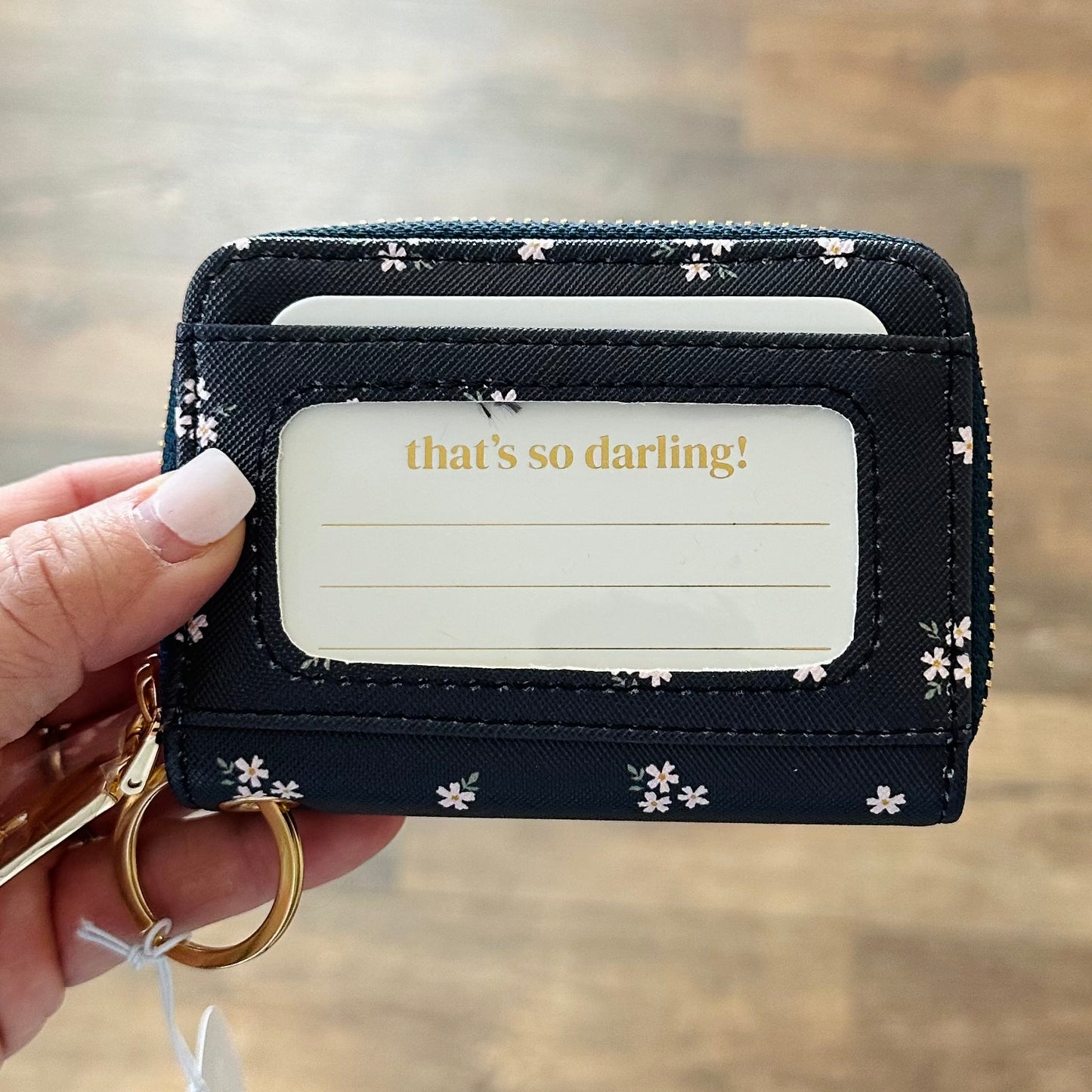 Keychain Wallet - Pretty Posies Navy