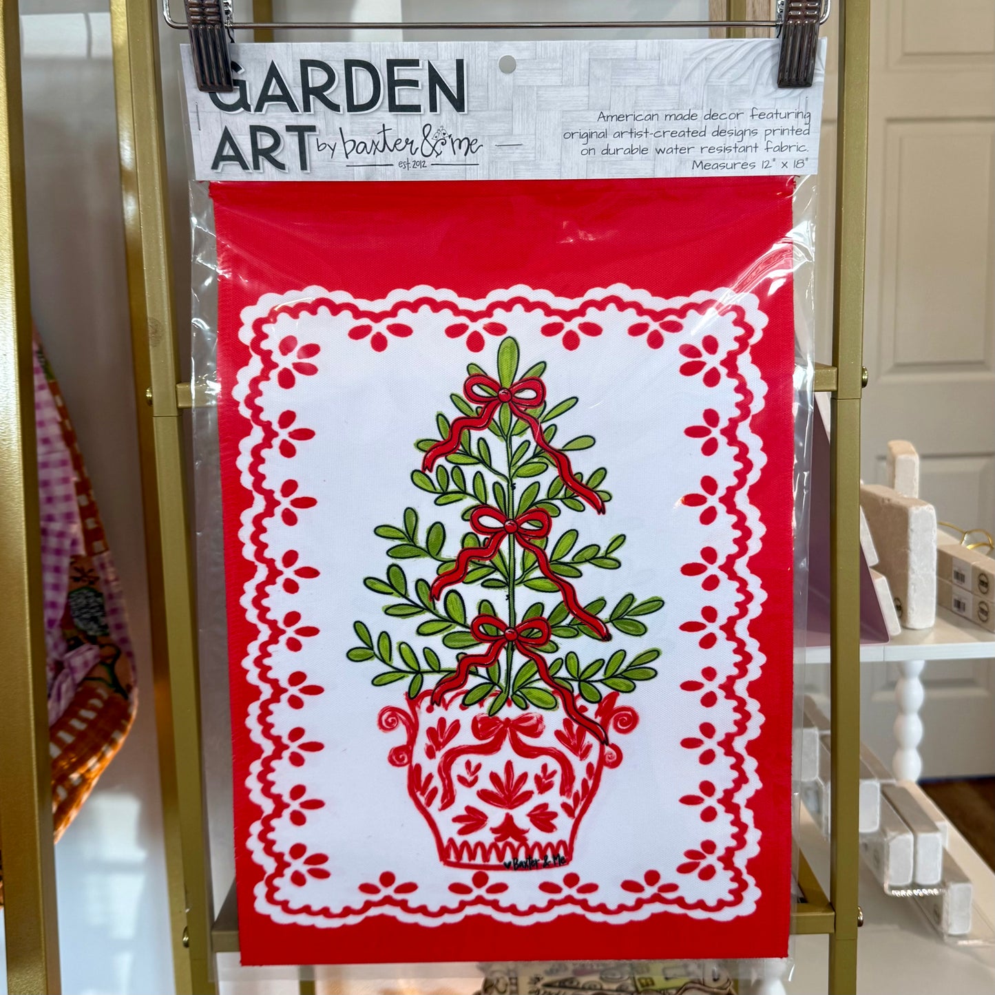 Garden Flag | Red Bow Tree