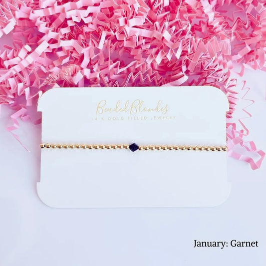Beaded Blondes Birthstone Swarovski Bracelet | 
January