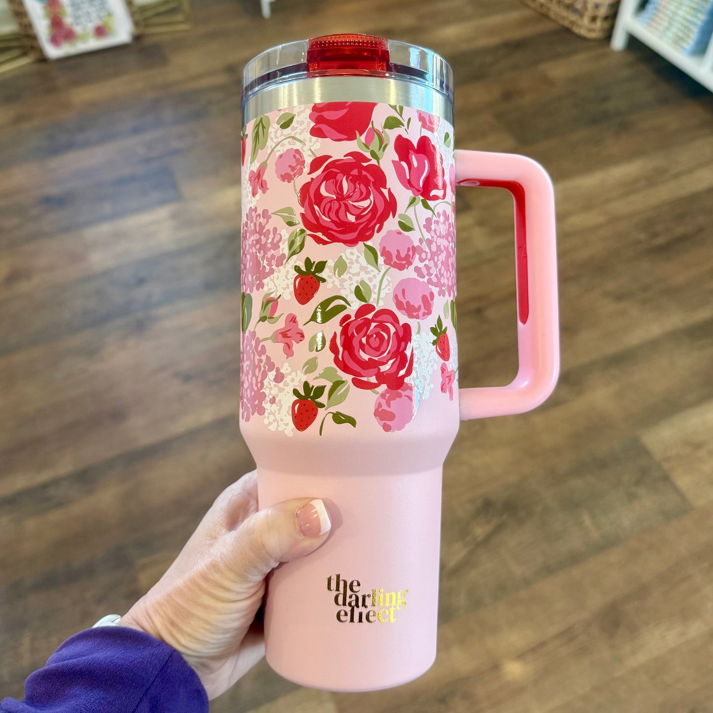 40oz Flip Straw Tumbler | Rose Garden