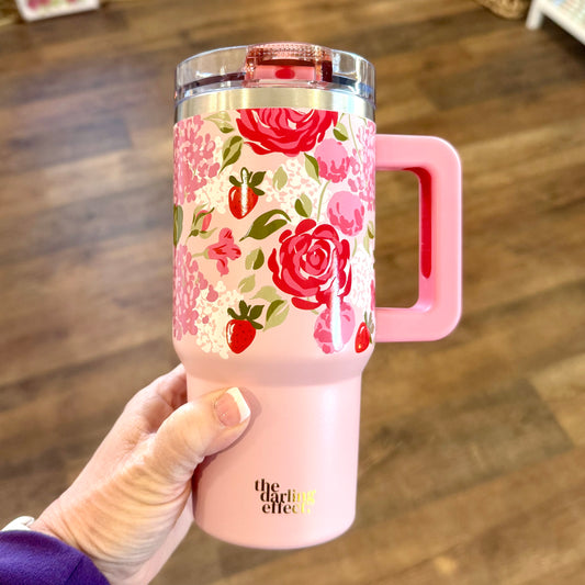 20oz Flip Straw Tumbler | Rose Garden