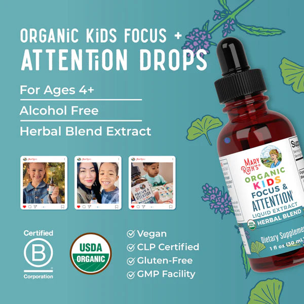 Mary Ruth’s Organic Kids Focus & Attention Liquid Drops