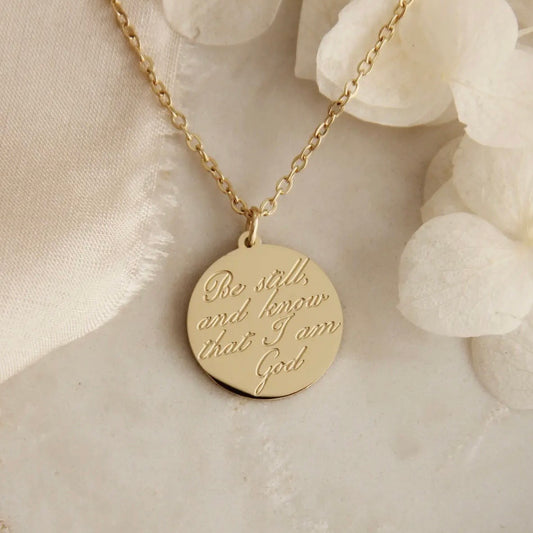 LoveStory Necklace | Be Still and Know That I Am God Psalm 46:10