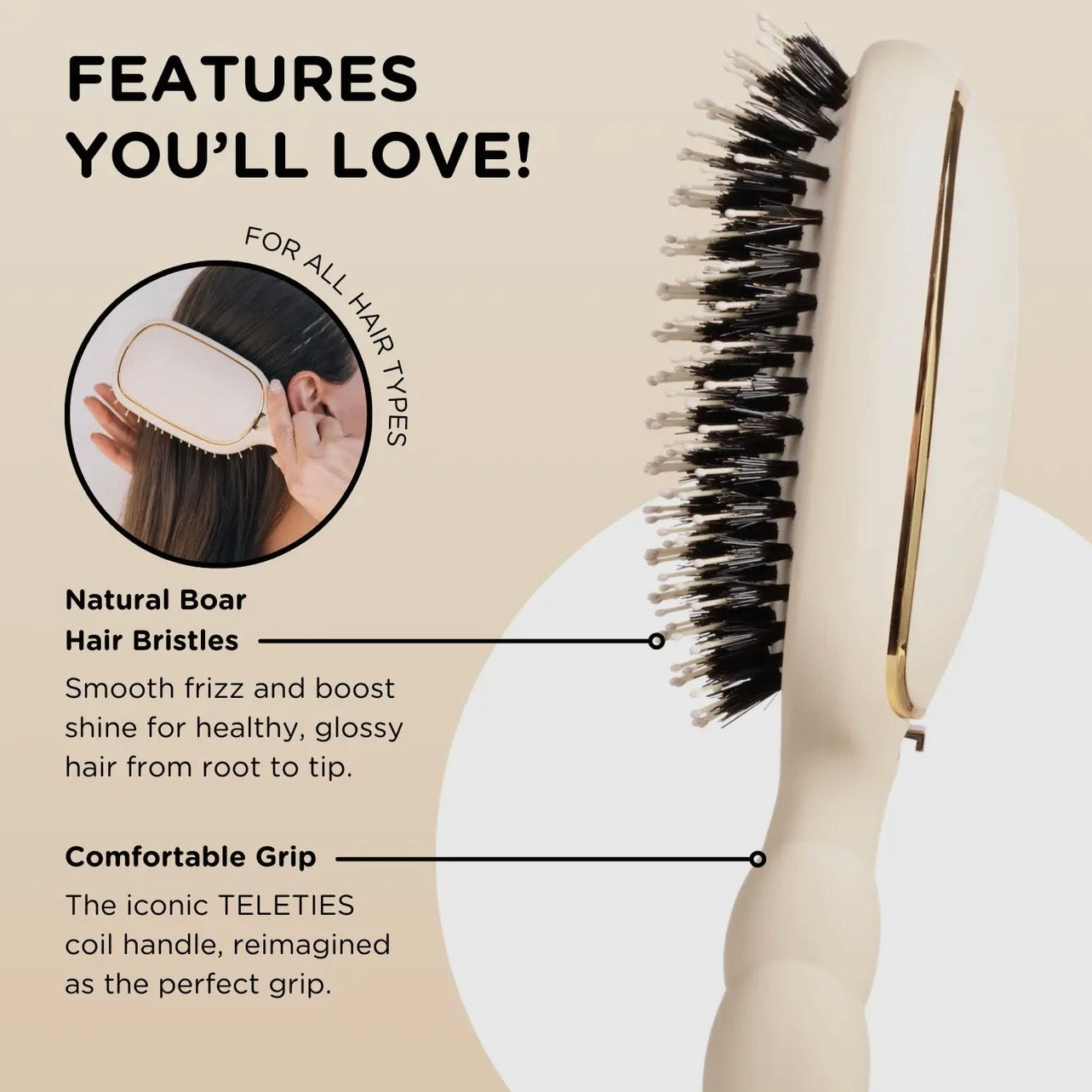 Boar Bristle Hair Brush