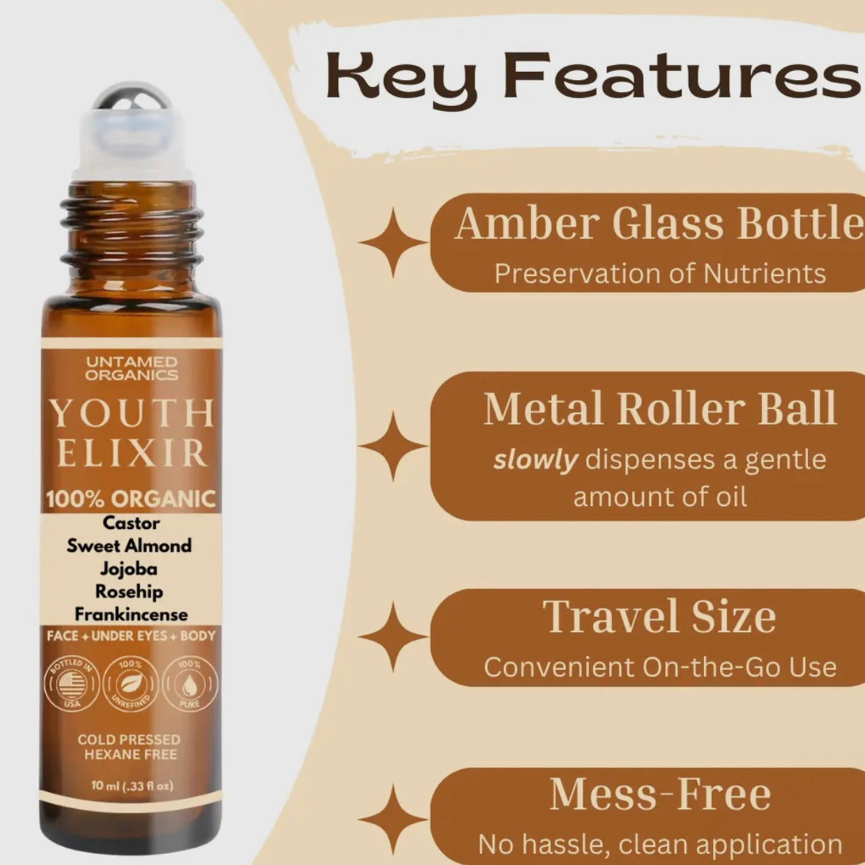 Organic Youth Elixir Castor Oil Roller
