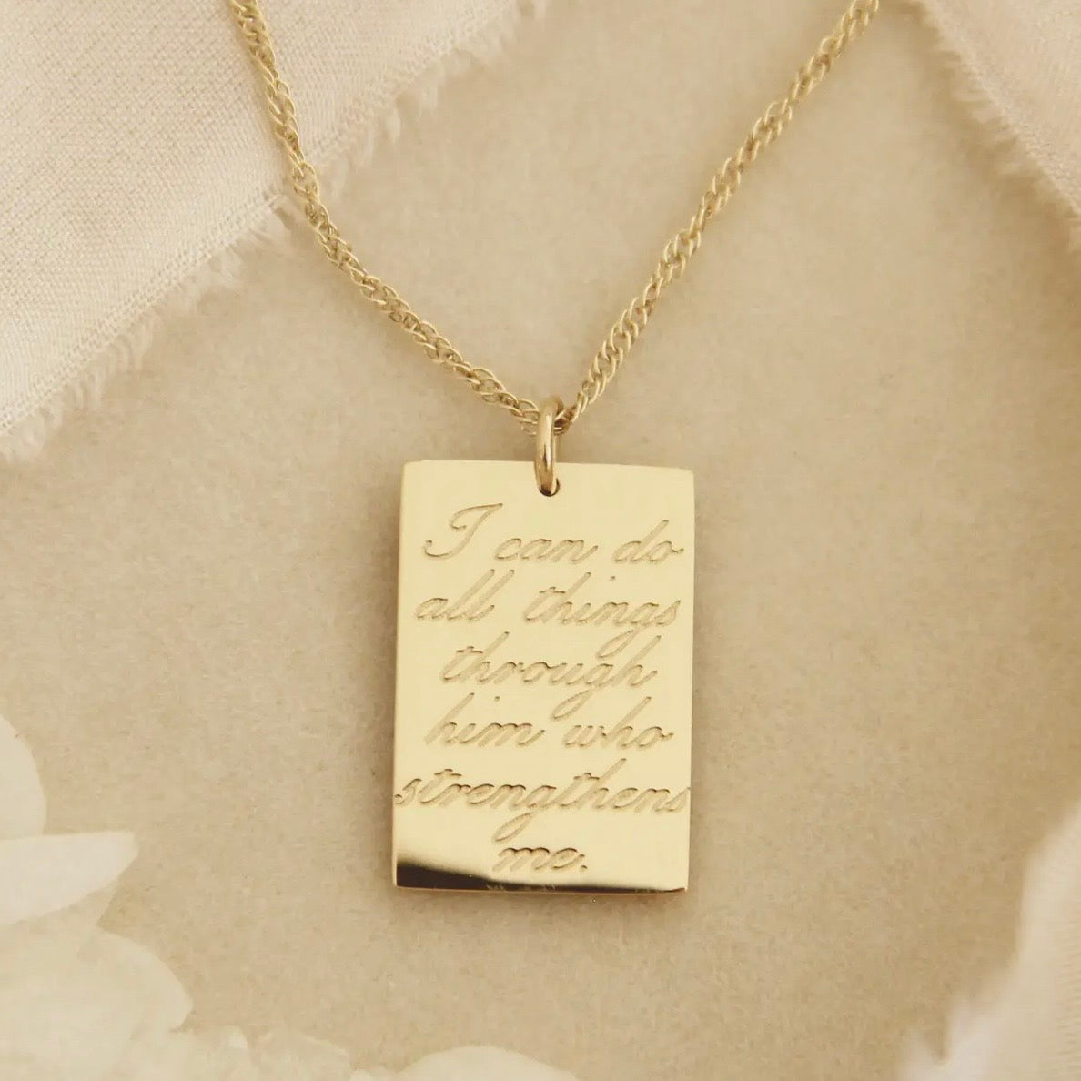 LoveStory Necklace | I Can Do All Things Through Him Philippians 4:13