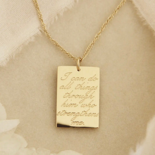 LoveStory Necklace | I Can Do All Things Through Him Philippians 4:13