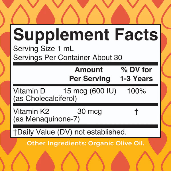 Mary Ruth’s Toddler Vitamin D3+K2 Liquid Drops