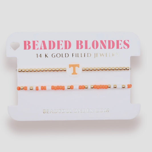 Bracelet Stack - Tennessee/Vols + Sprinkle | 6.75 inch