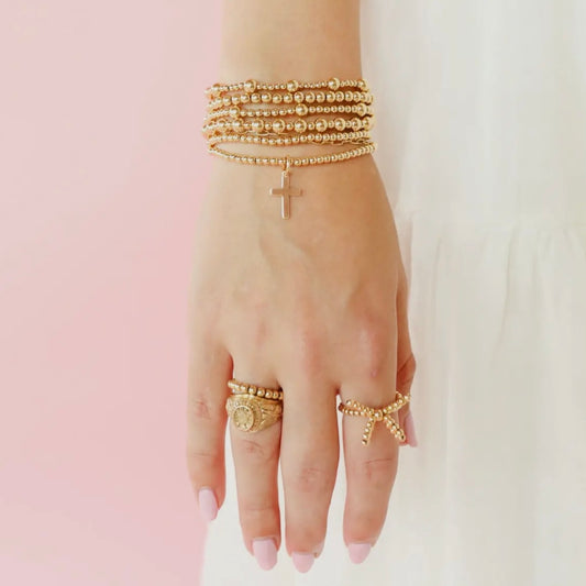 Bracelet - Cross Gold Charm | 6.75 inch