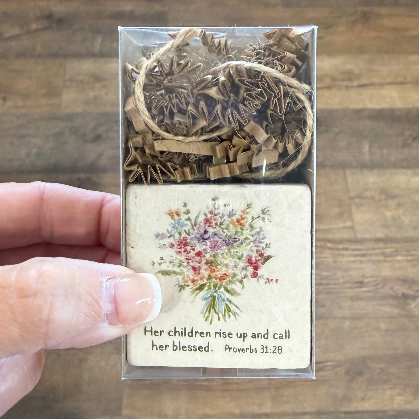 Scripture Stones | Her Children Rise Up | Ornament