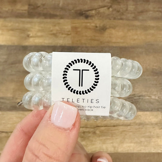 Teleties Hair Coils | Large | Crystal Clear