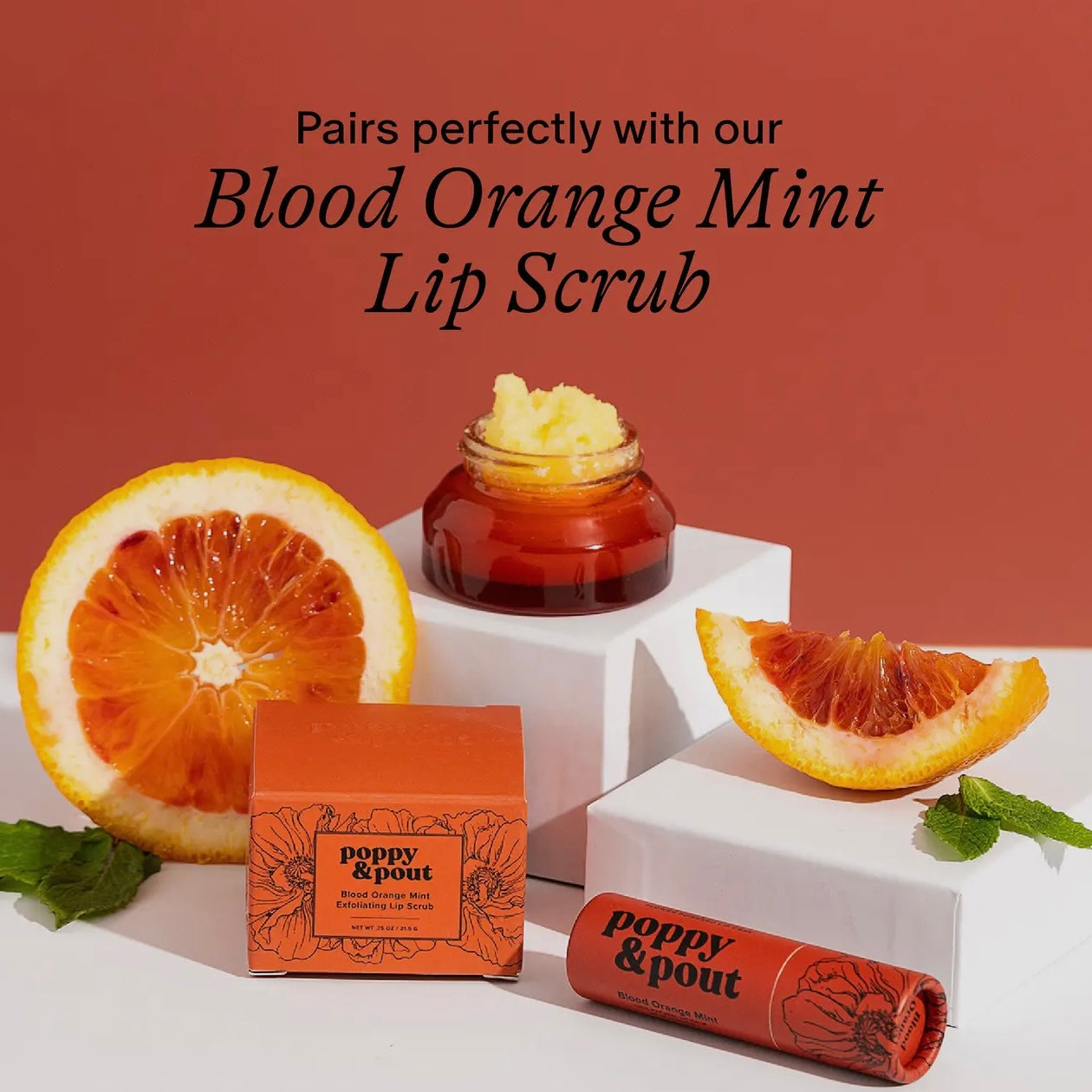 Poppy & Pout Lip Balm | Blood Orange Mint
