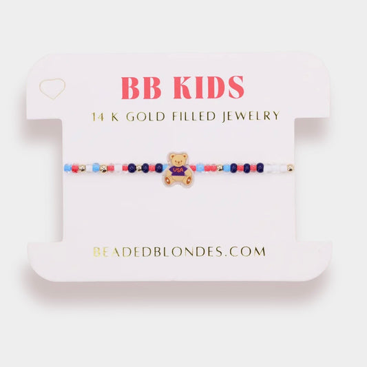 Beaded Blondes Kids | Patriotic Bear