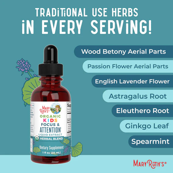 Mary Ruth’s Organic Kids Focus & Attention Liquid Drops