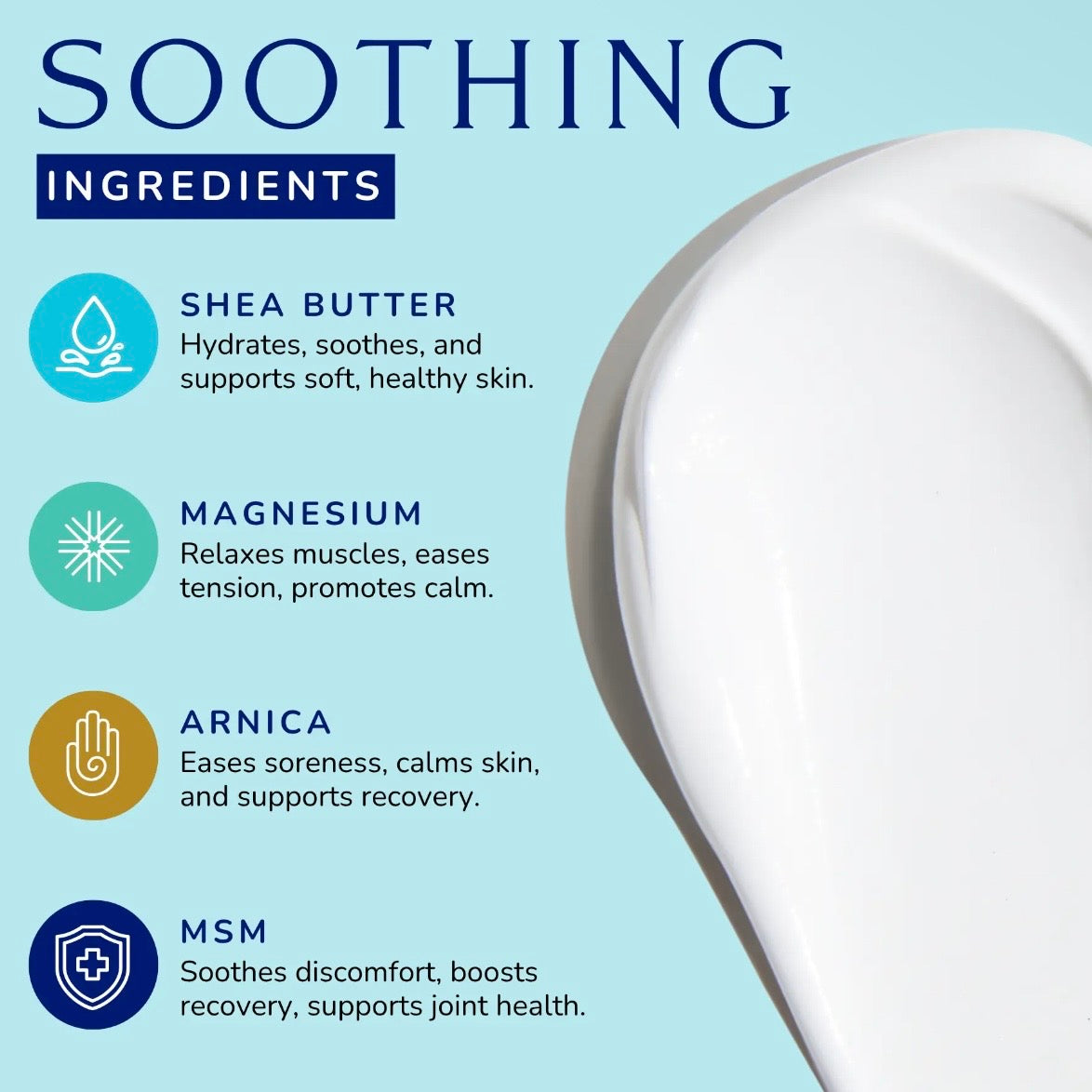 Dead Sea Magnesium Cream With Arnica & MSM | Unscented