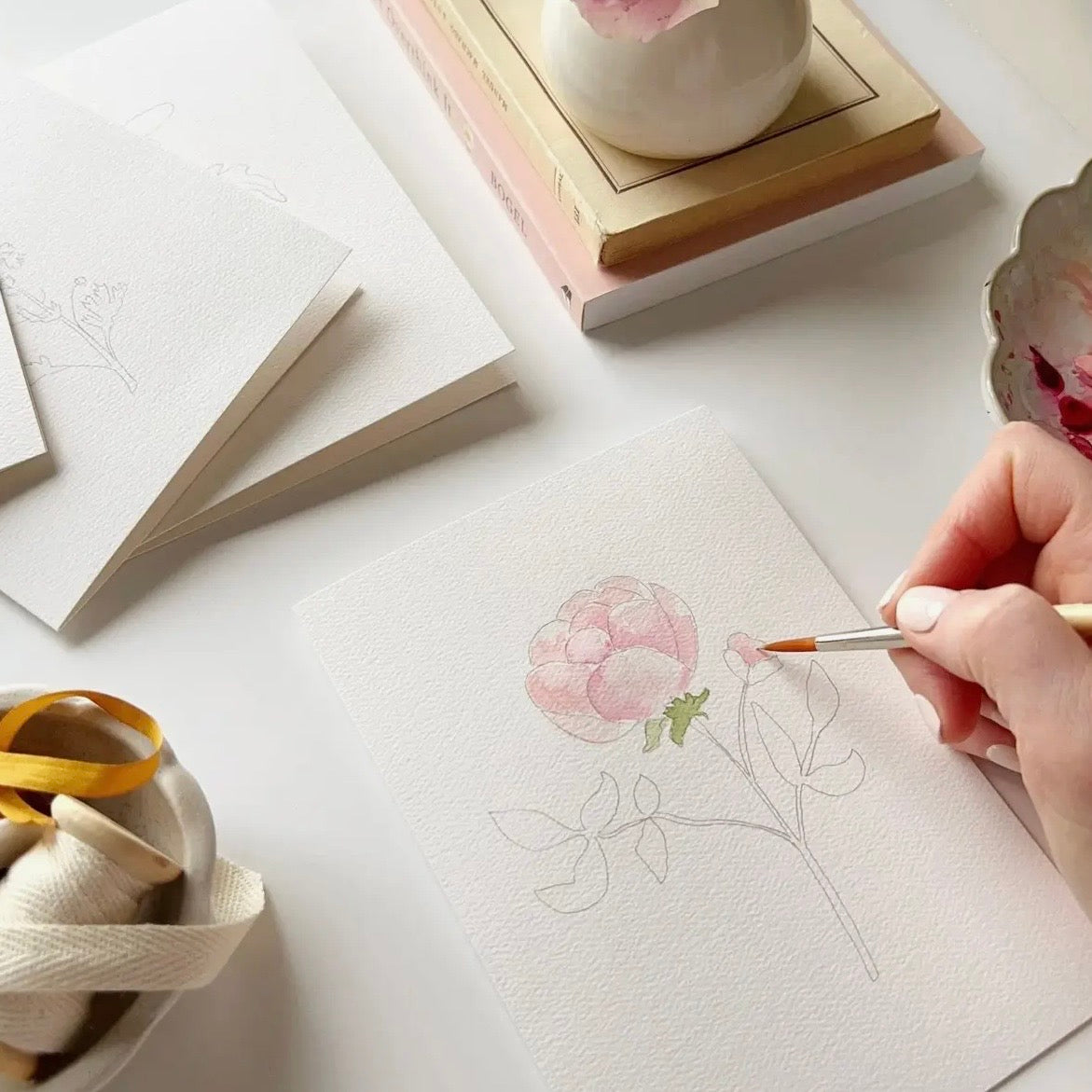 Paintable Watercolor
Notecard Set
 | Garden Flowers