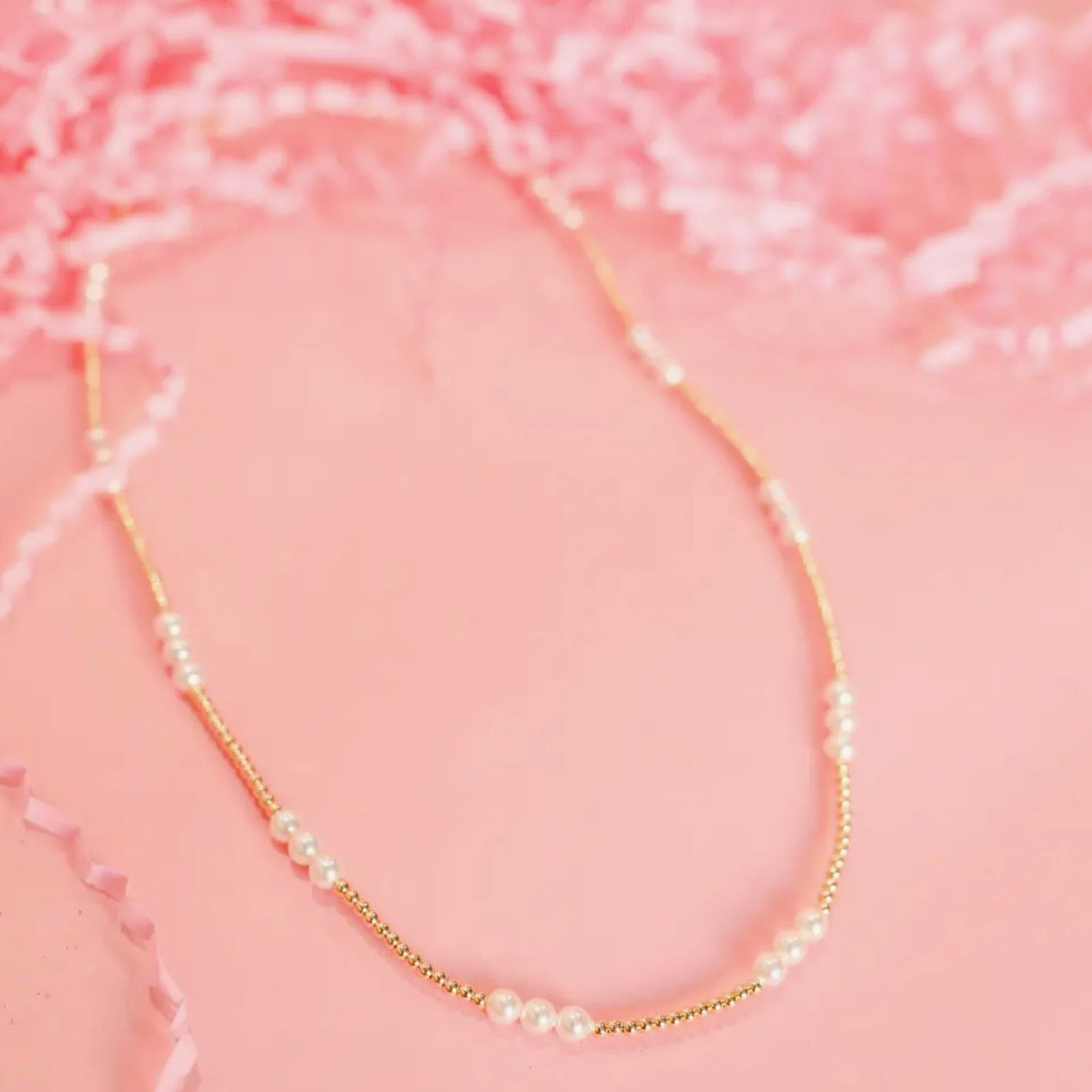 Beaded Blondes | Ily (I Love You) Pearl Necklace | 16”