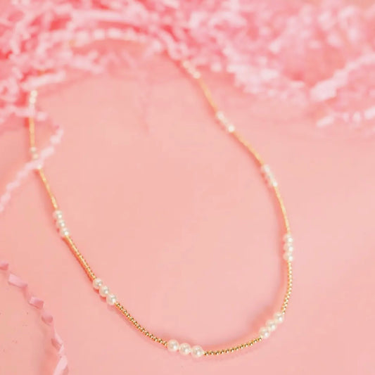 Beaded Blondes | Ily (I Love You) Pearl Necklace | 16”