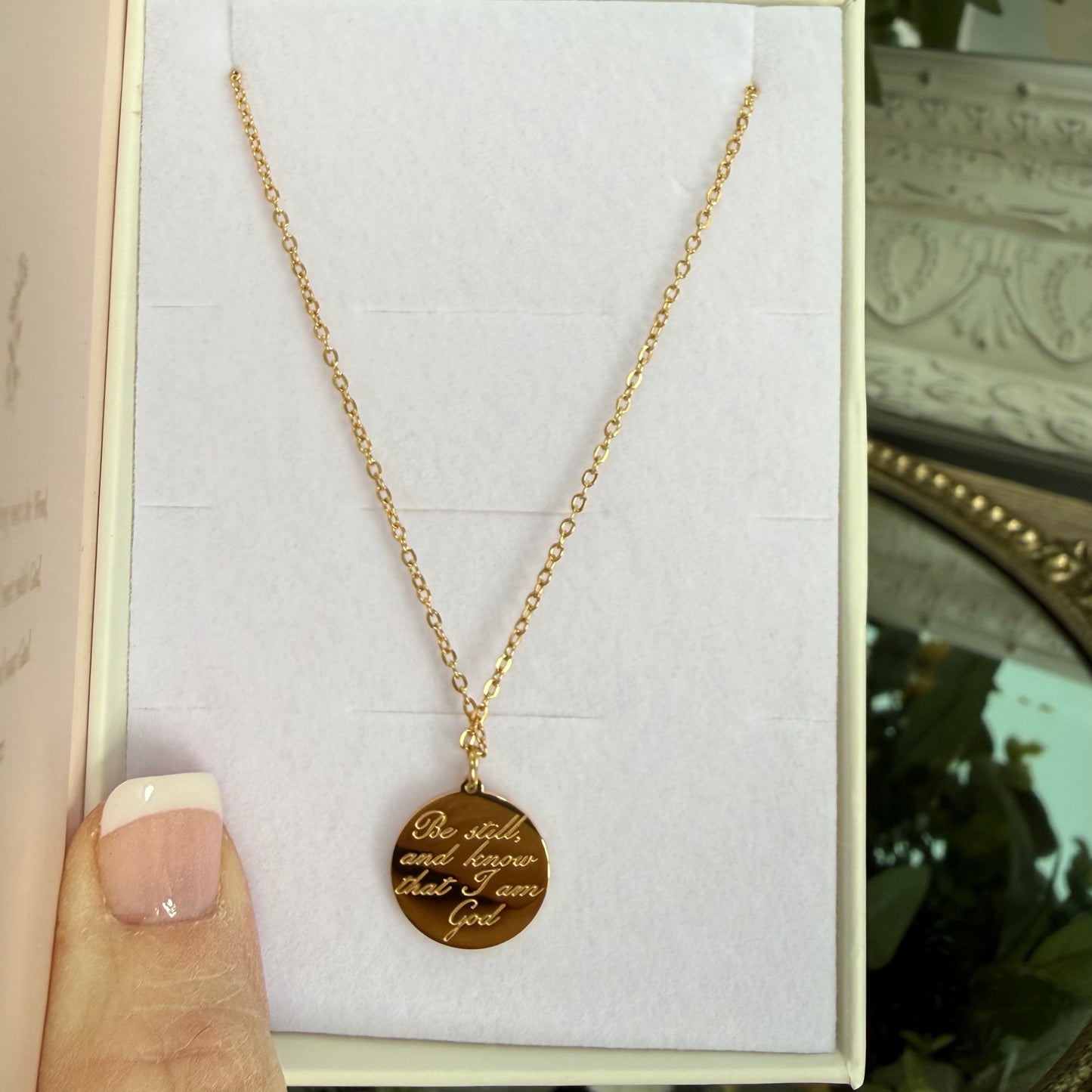 LoveStory Necklace | Be Still and Know That I Am God Psalm 46:10