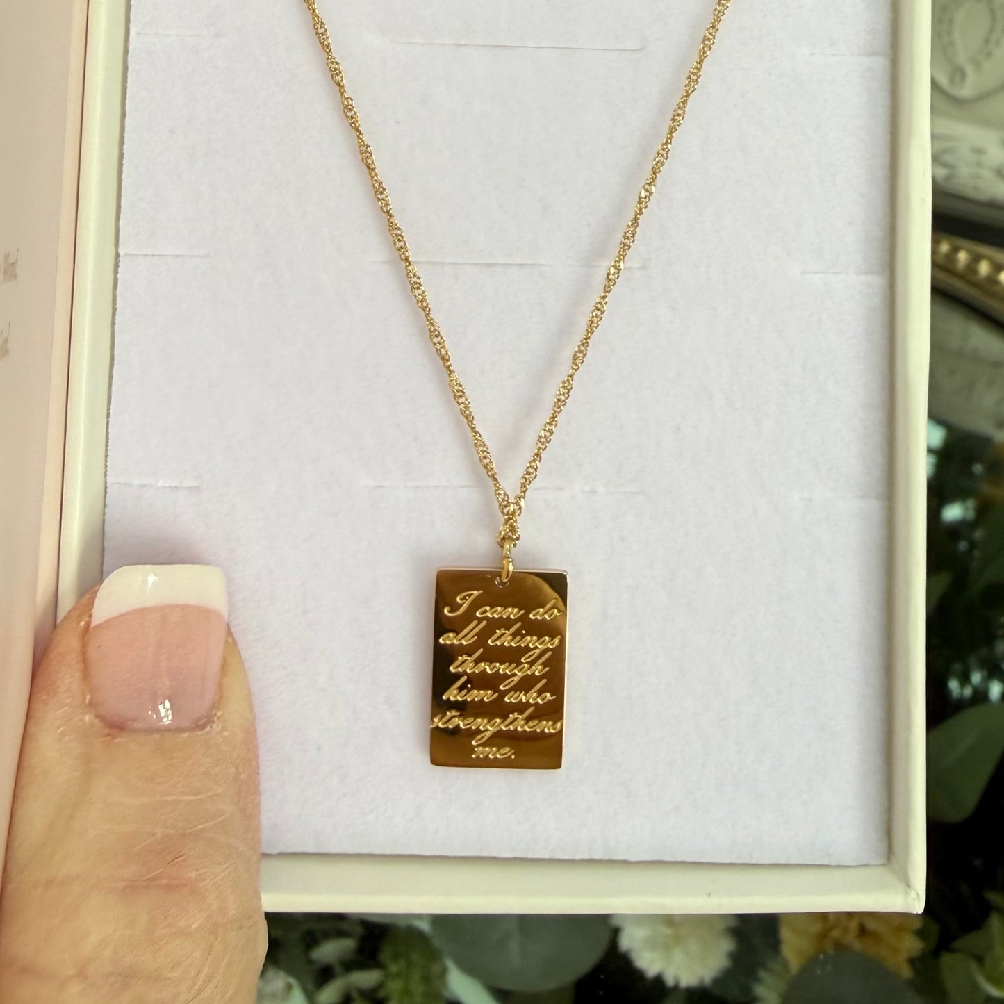 LoveStory Necklace | I Can Do All Things Through Him Philippians 4:13