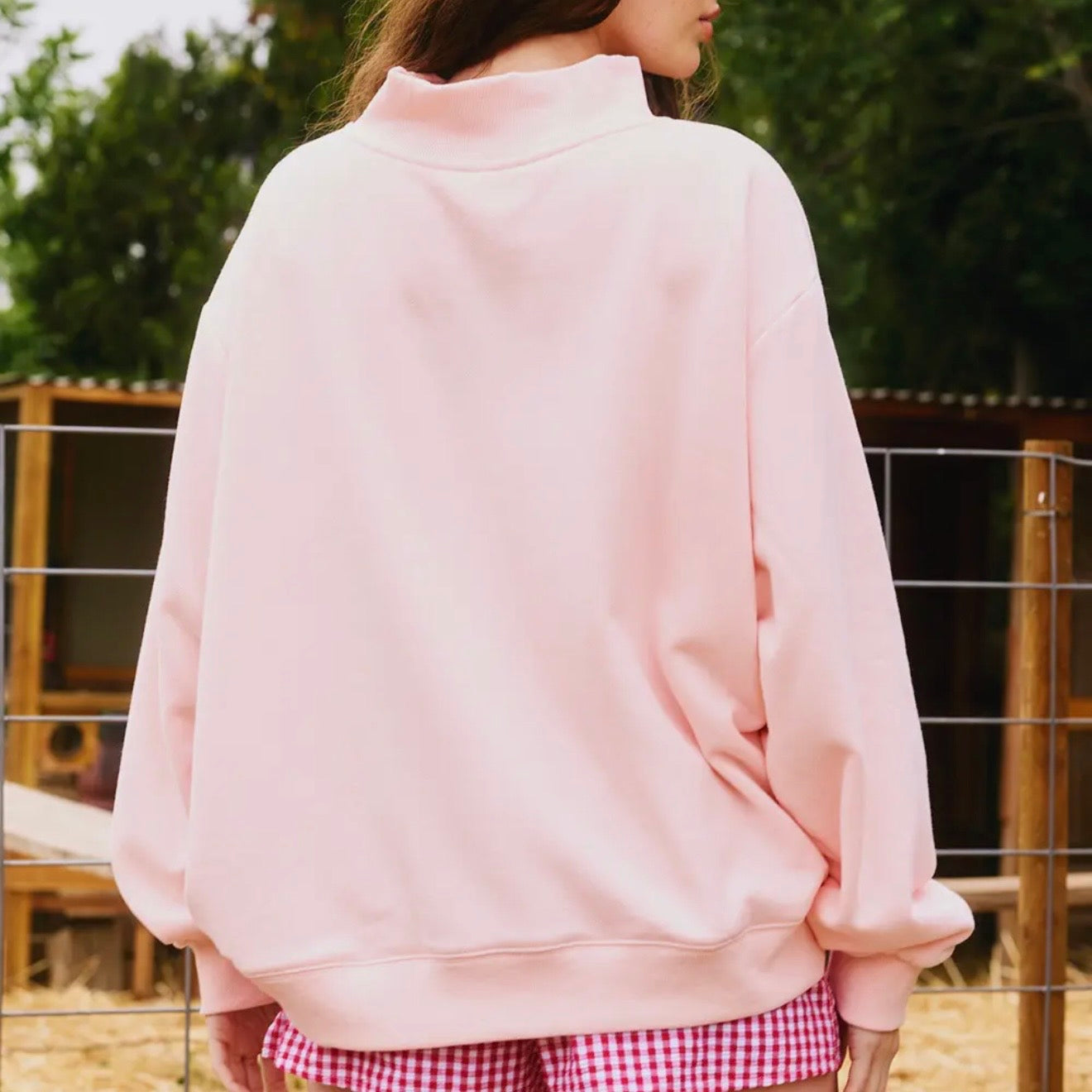 Mock Neck Sweatshirt | Baby Pink | Blessed