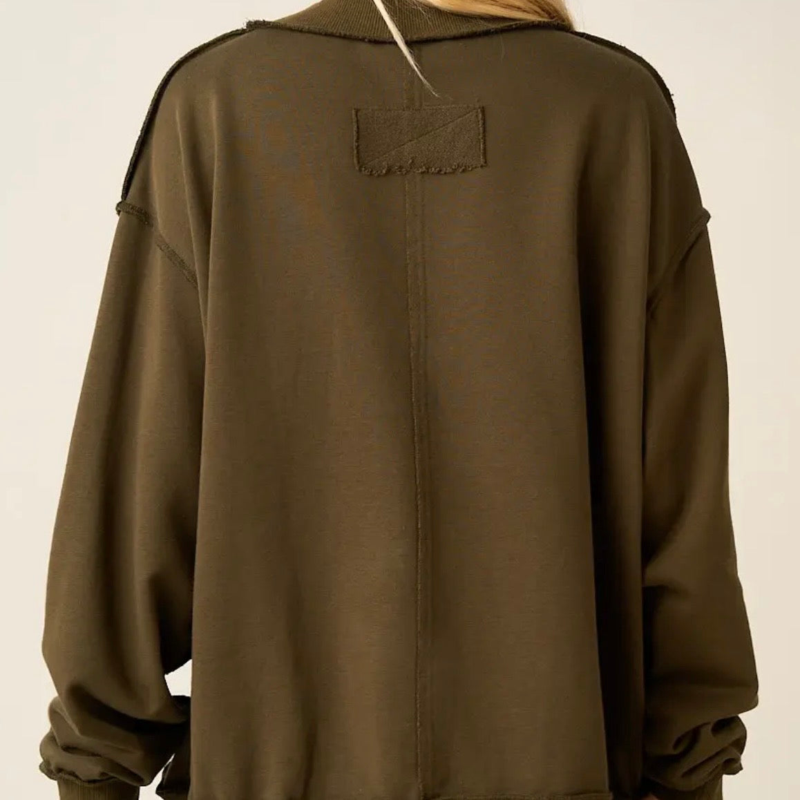 Mock Neck Sweatshirt | Saved by Grace Patchwork