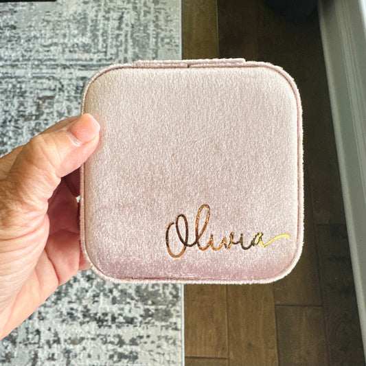 Personalized Velvet Jewelry Box