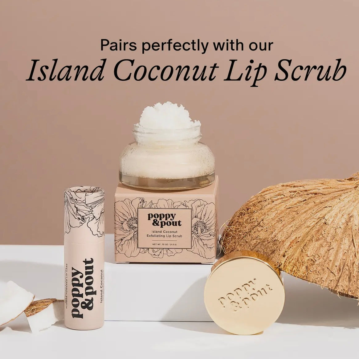 Poppy & Pout Lip Balm | Island Coconut